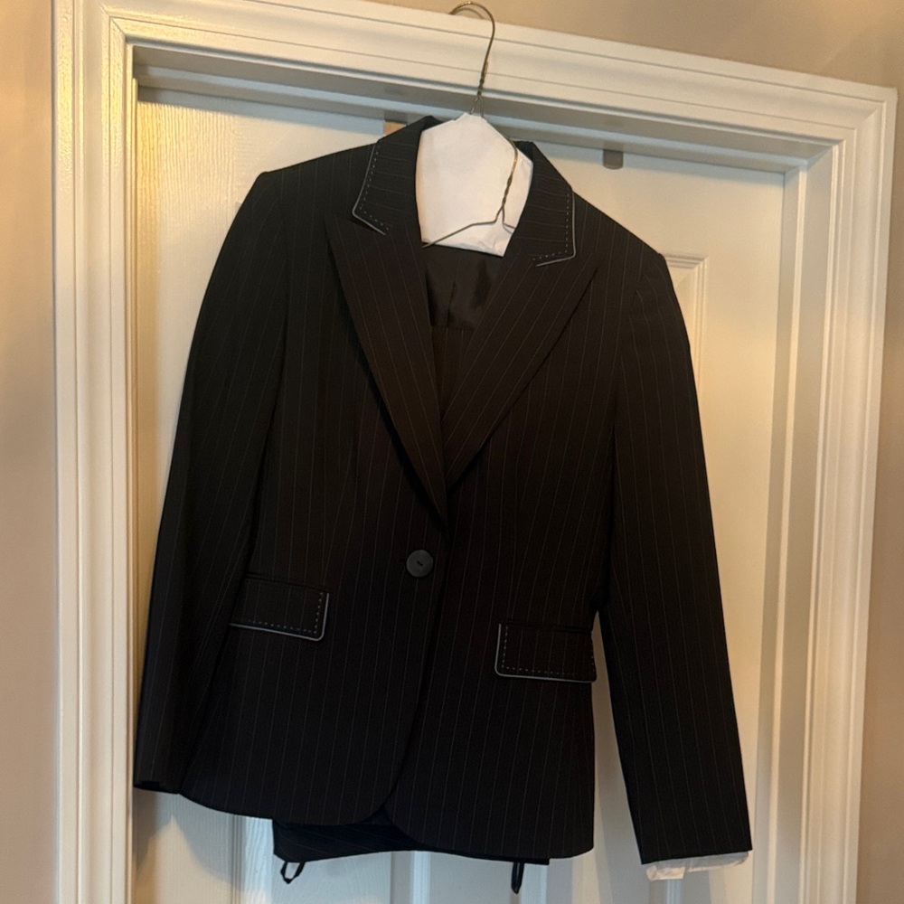 Black Pinstripe Women’s Blazer - Classic Tailored Jacket
